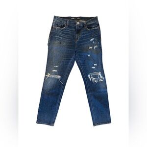 OLD NAVY 8 TALL MID RISE BOYFRIEND DARK WASH